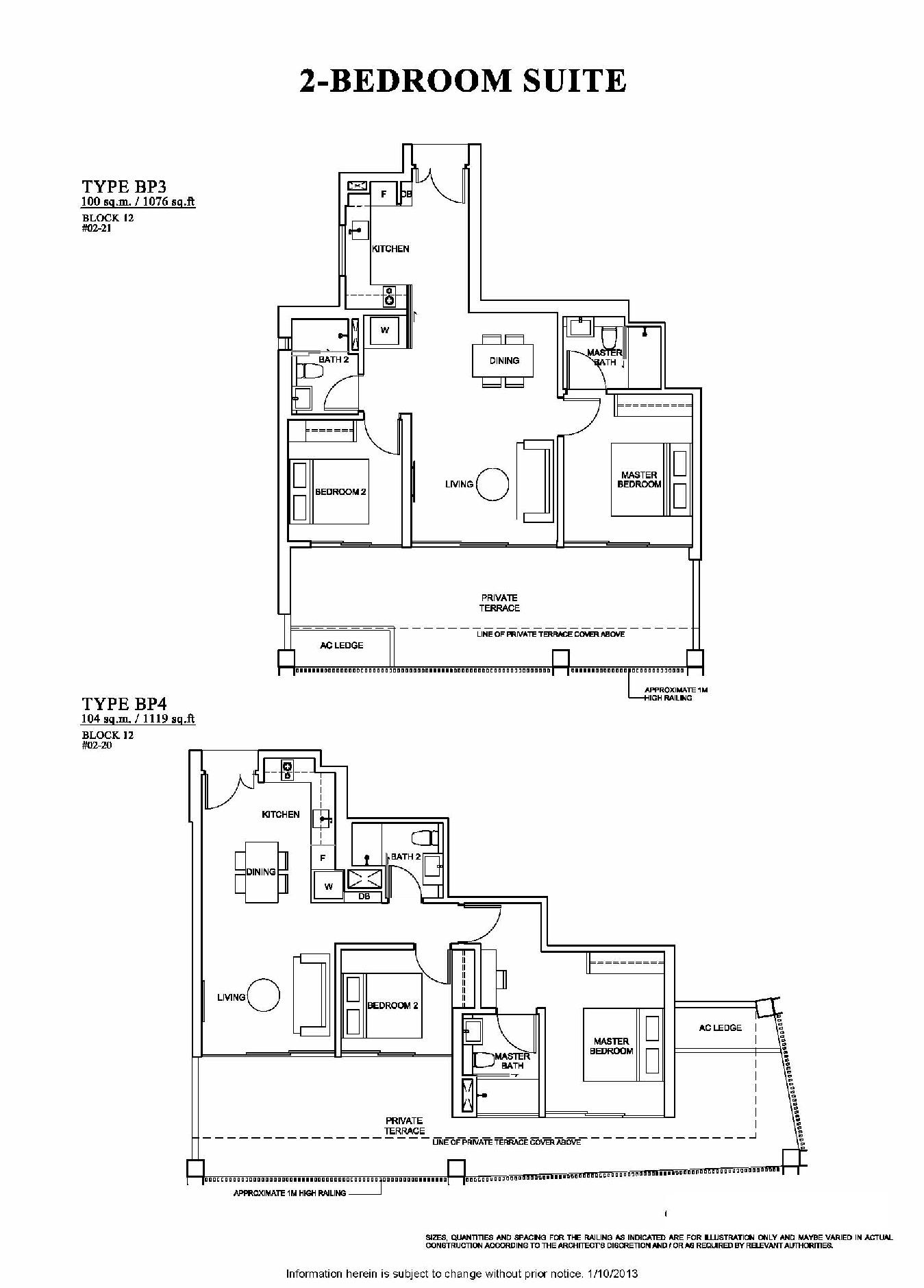 The Venue Residences 2 Bedroom Suite Floor Plan Type BP3 and BP4