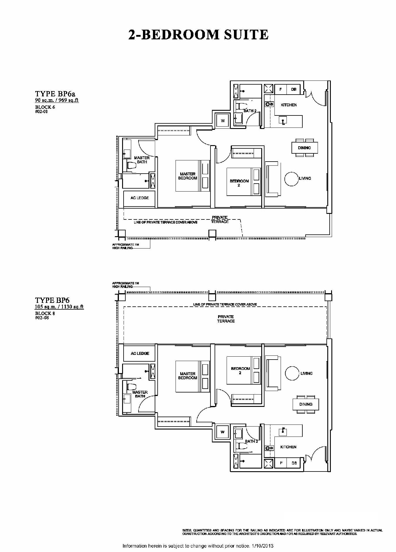 The Venue Residences 2 Bedroom Suite Floor Plan Type BP6a and BP6