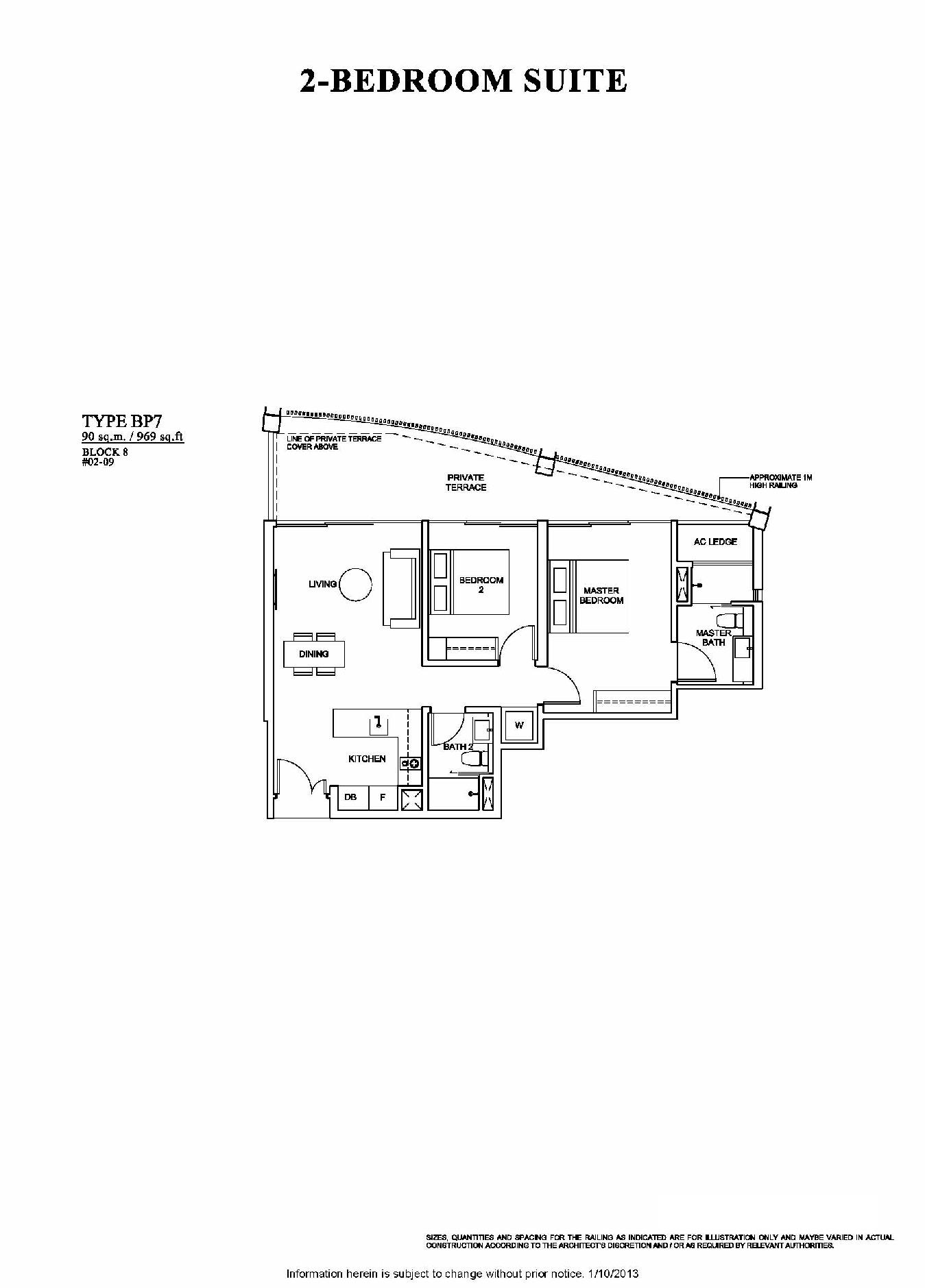 The Venue Residences 2 Bedroom Suite Floor Plan Type BP7