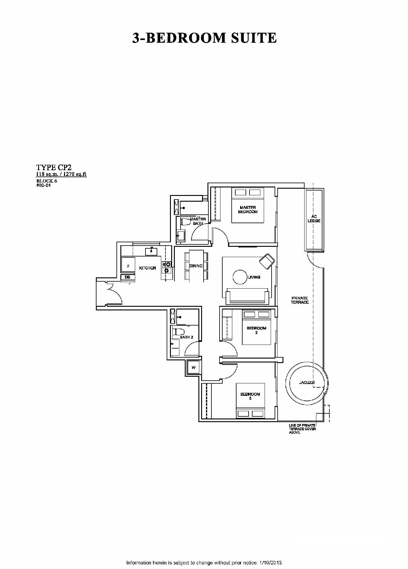 The Venue Residences 3 Bedroom Suite Floor Plan Type CP2